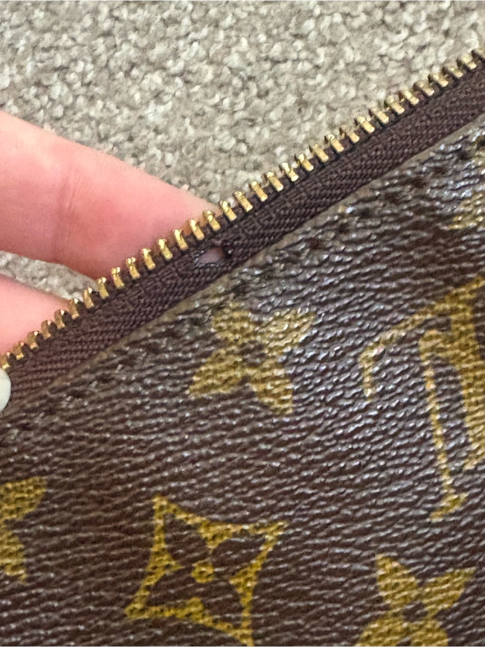 Auth Louis Vuitton Monogram Portfolio Clutch iPad Sleeve Zip Vintage - Picture 9 of 16